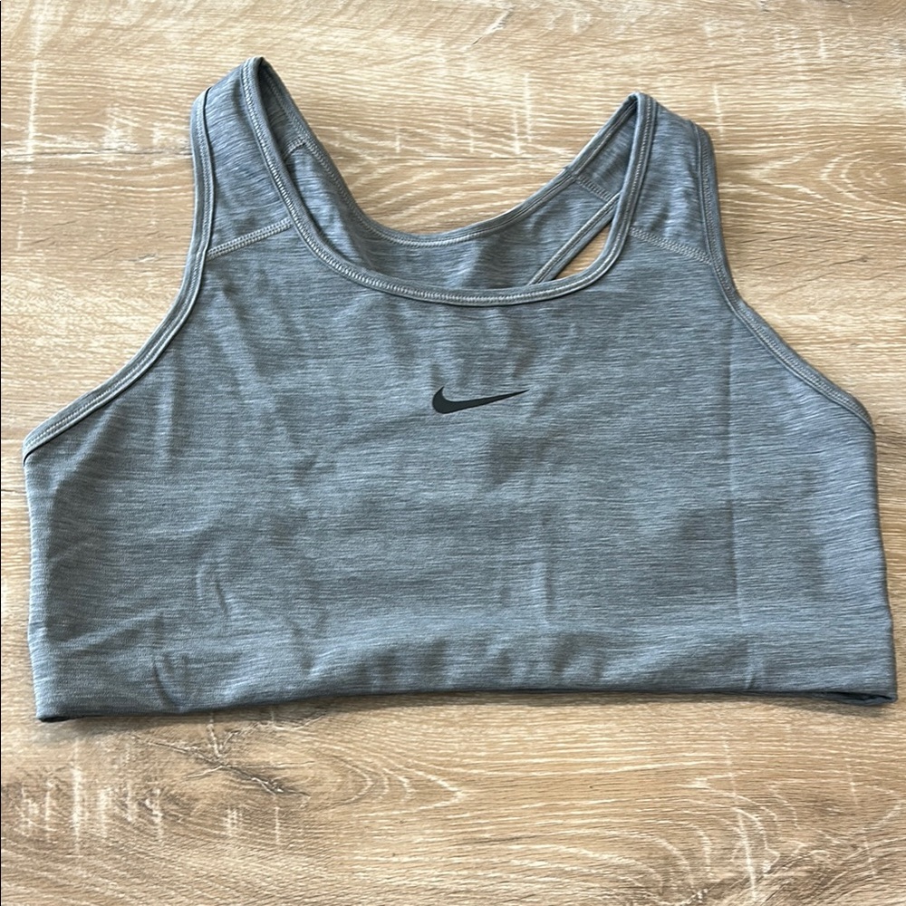 Nike Gray Sports Bra with Racerback Design